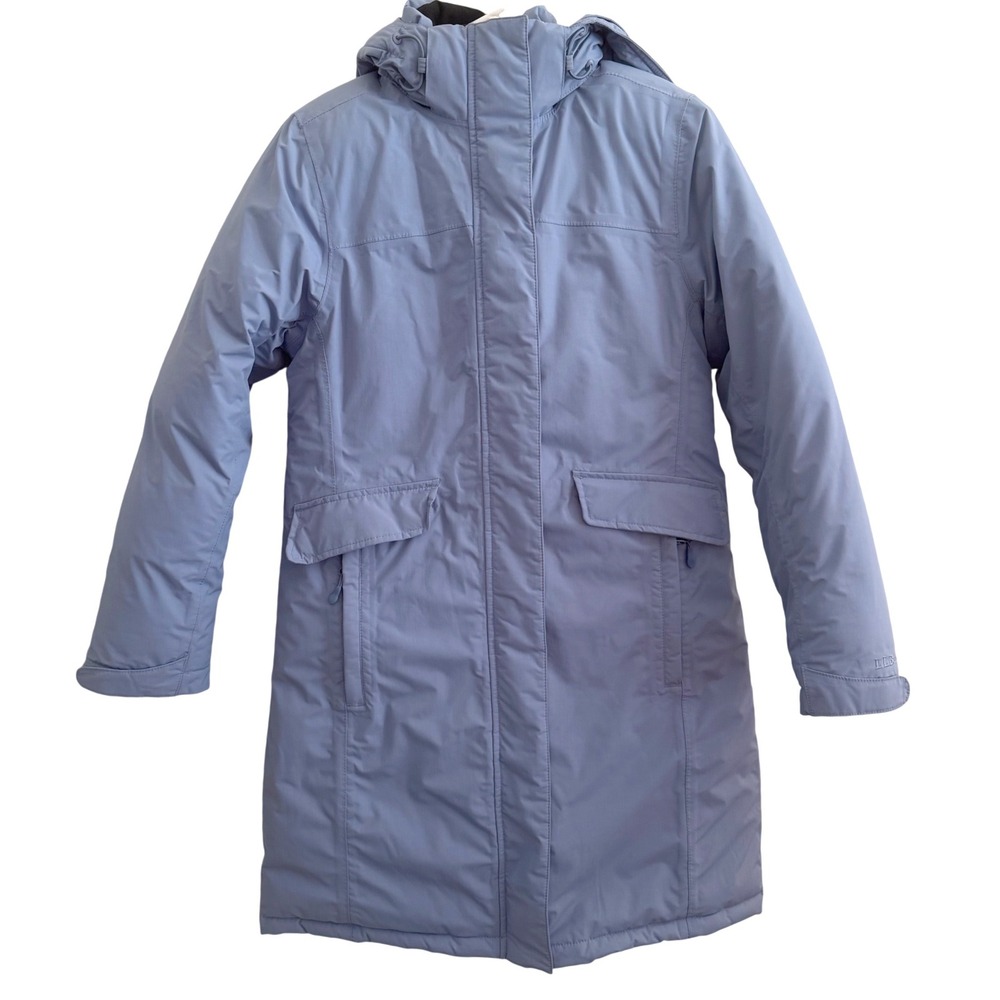 L.L.Bean Women's XS Petite Down Parka Blue Hooded Winter Coat